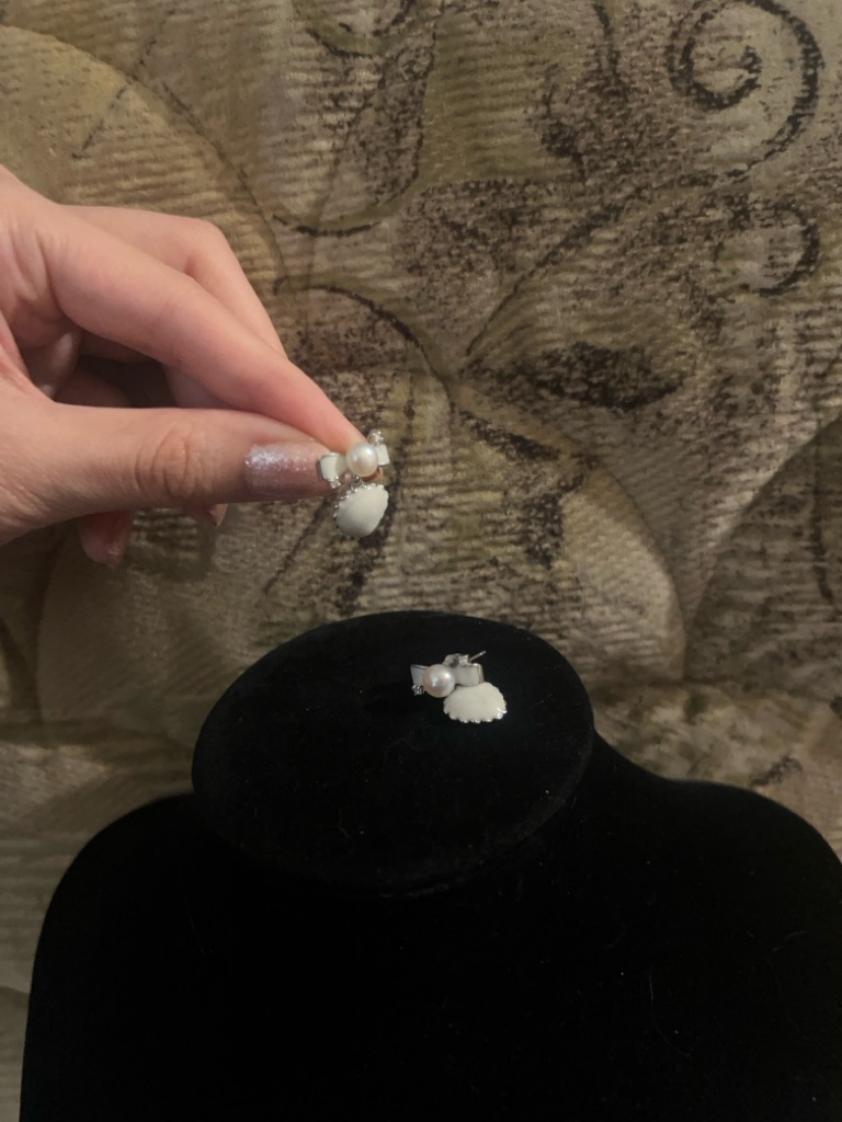 Pearl And White Shell Drop Earrings - Sterling Posts New